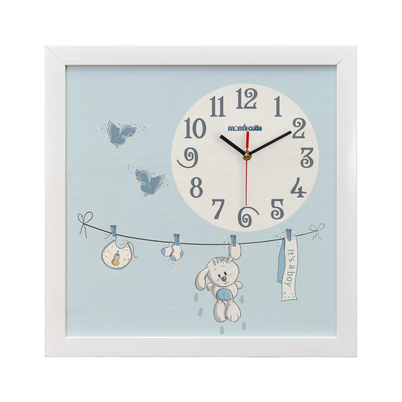 ساعت دیواری کودک مامز کیوتی مدل خرگوش بندرخت S-14