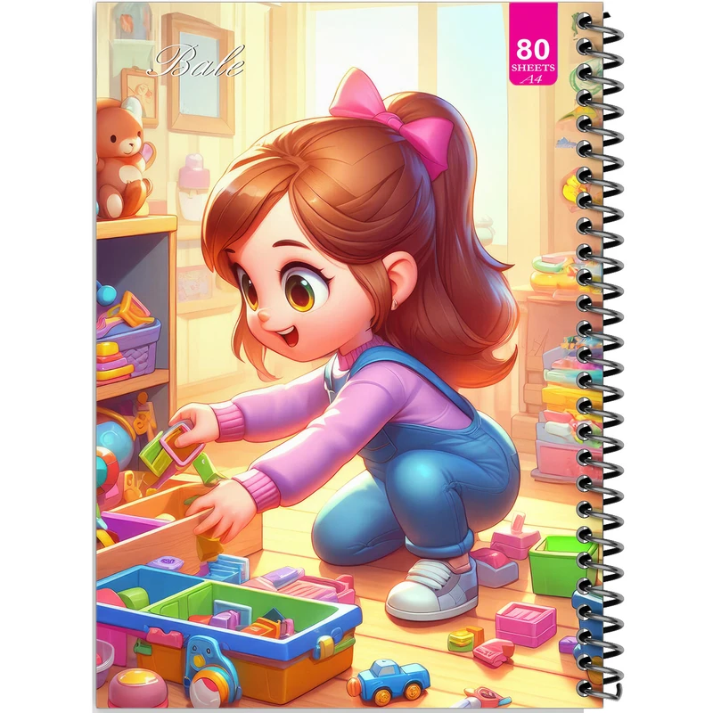 دفتر نقاشی 80 برگ بله مدل رحلی طرح فانتزی دخترانه کد A4-M525