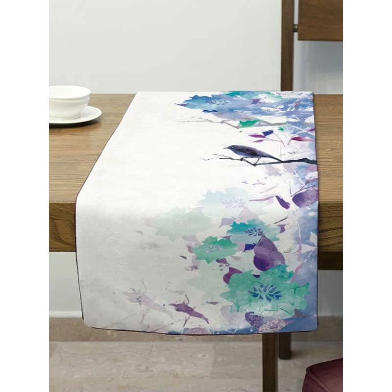 رانر شمسه نگار مدل پرنده و گل آبرنگی کد RTu817