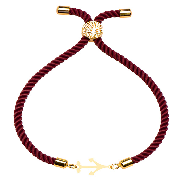 دستبند طلا 18 عیار دخترانه کرابو طرح لنگر مدل Krd1568