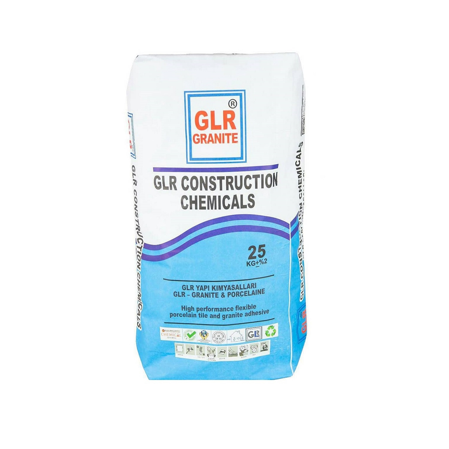 چسب کاشی پودری جی ال آر مدل  porcelaine & granite  وزن 25 کیلوگرم