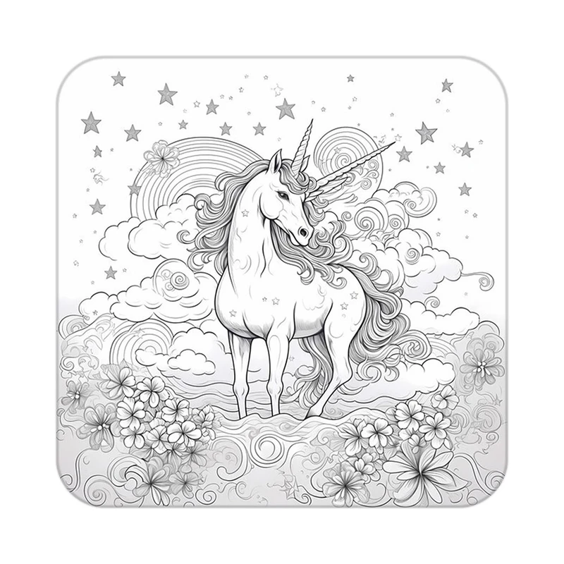 زیر لیوانی کاکتی طرح اسب تک شاخ و یونیکورن مدل mp31130