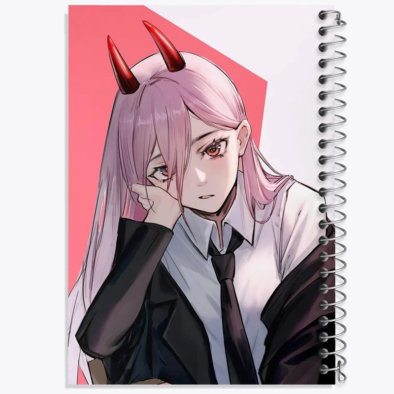 دفتر مشق 50 برگ خندالو مدل پاور انیمه مرد اره ای Chainsaw Man کد 17849