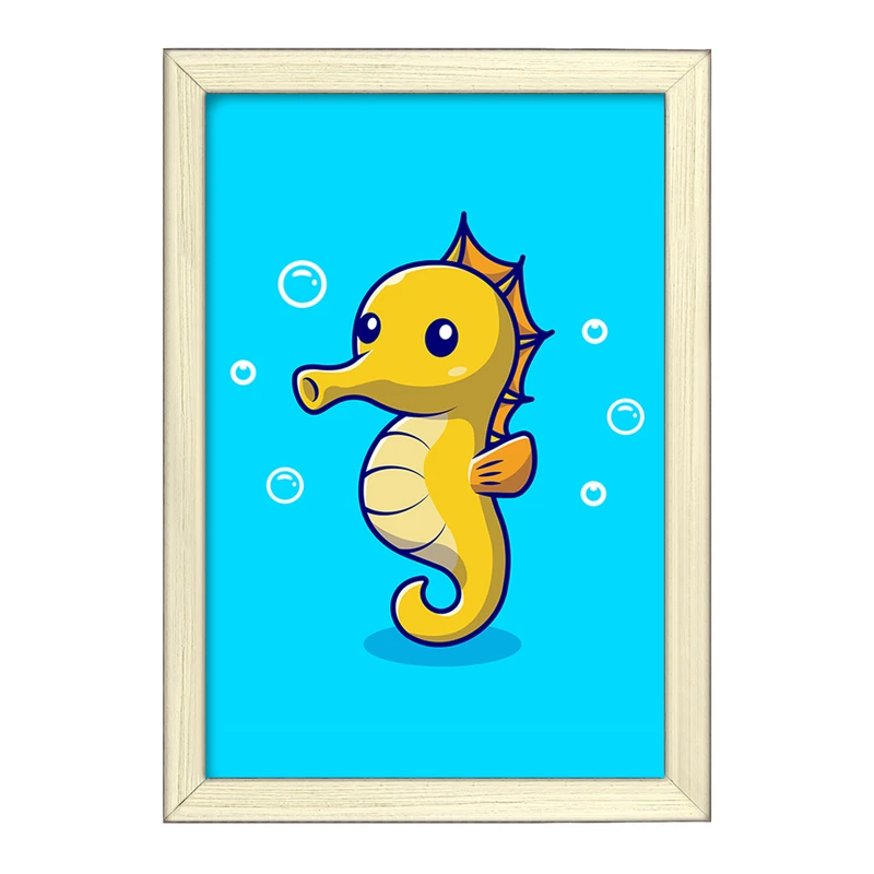 تابلو خندالو طرح حیوانات بامزه اسب دریایی کد 29709