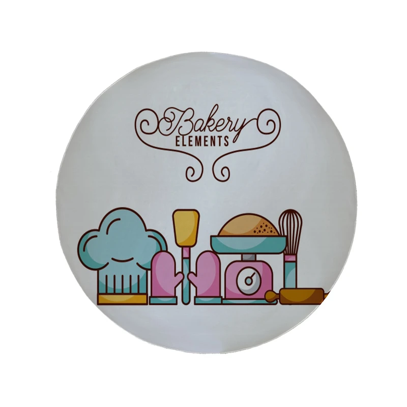  پادری مدل دایره طرح آشپزخانه کد 8248 سایز 90 × 90 سانتی متر