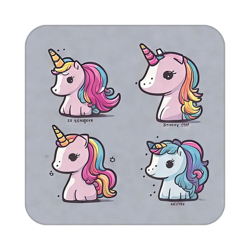 زیر لیوانی کاکتی طرح اسب تک شاخ و یونیکورن مدل mp30598