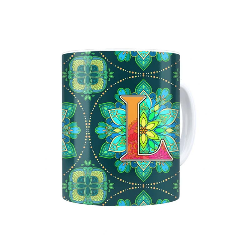 ماگ ترمه طراحان ایده مدل حرف L ماندالا کد cfp2962