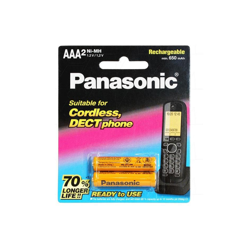 تصویر باتری نیم قلمی قابل شارژر پاناسونیک مدل P-01 بسته 6 عددی