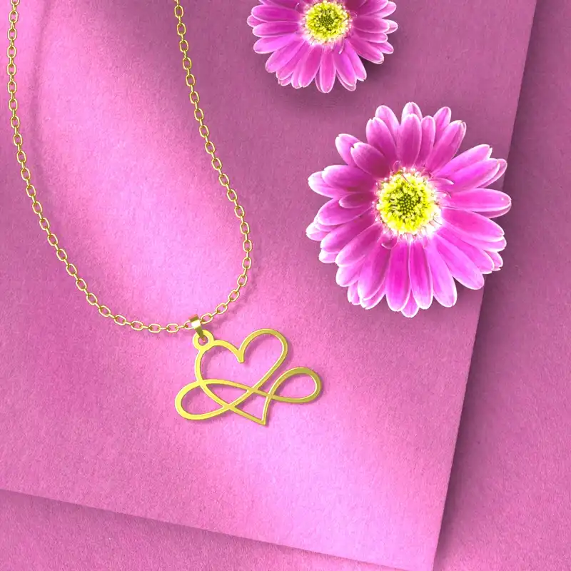 گردنبند طلا 18 عیار زنانه مدوپد مدل قلب کد E3-1-1256