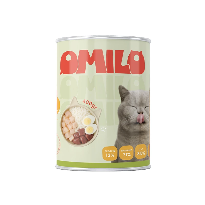 کنسرو غذای گربه اومیلو مدل چانک طعم مرغ وزن 400 گرم