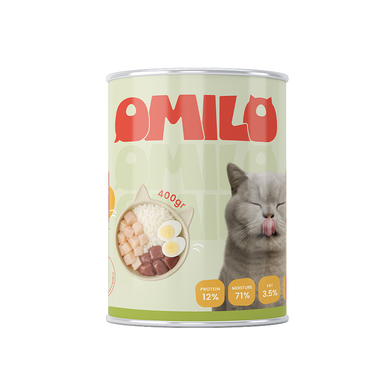 کنسرو غذای گربه اومیلو مدل چانک طعم مرغ وزن 400 گرم