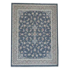 فرش ماشینی 700 شانه زمینه دودی رنگی حاشیه نقره ای مدل 11