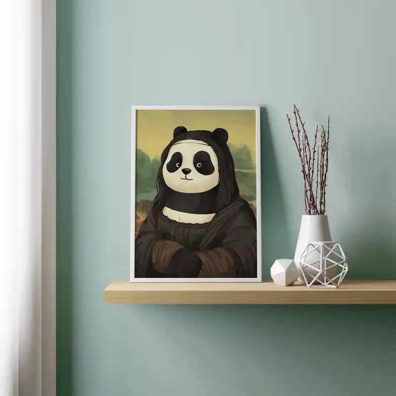 تابلو مدل مونالیزا طرح پاندا