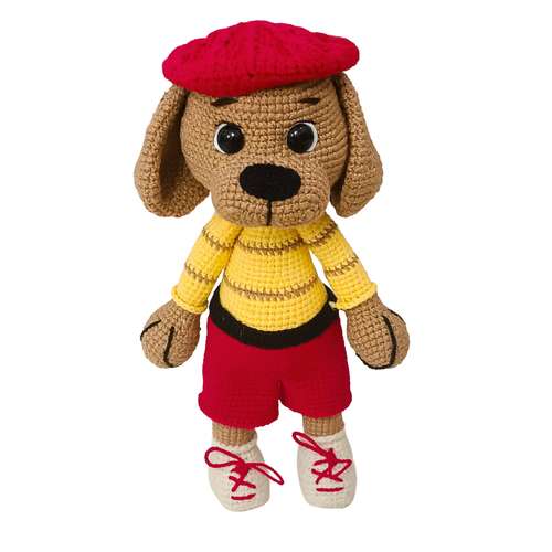 عروسک بافتنی مدل سگی با کلاه