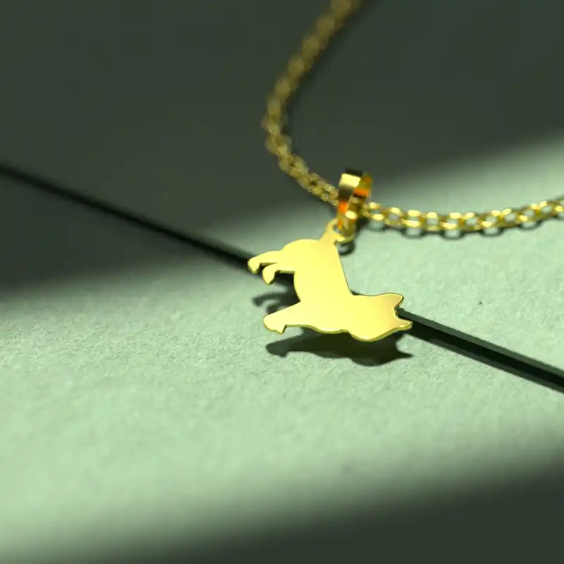 گردنبند طلا 18 عیار زنانه مدوپد مدل سگ کد J3-1-1238