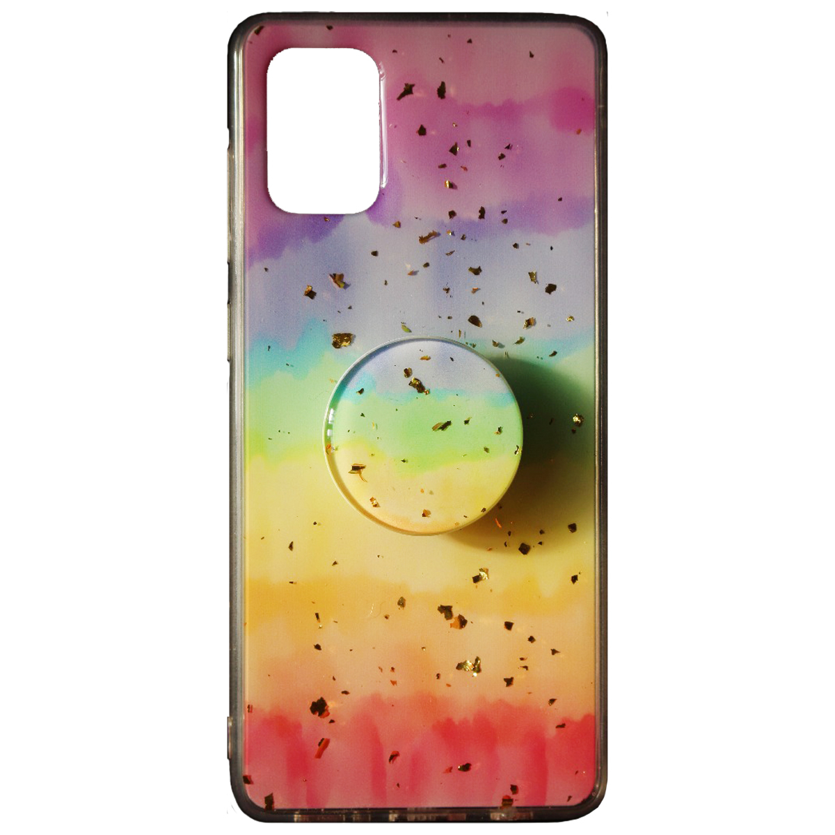 کاور طرح رنگین کمانی مدل Al 32 مناسب برای گوشی موبایل سامسونگ Galaxy A71 به همراه پایه نگهدارنده