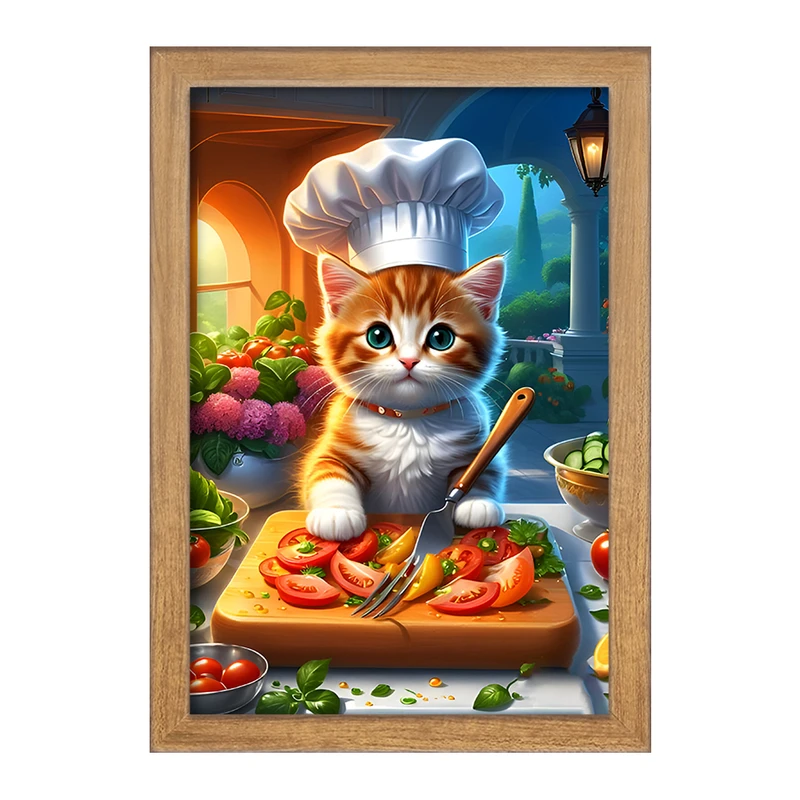 تابلو خندالو مدل گربه آشپز کد F6750