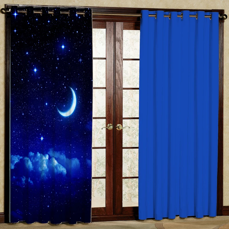  پرده بارمان دکور طرح ماه مدل هازان پانچی کد 51-4450 W سایز 140x280 سانتی متر