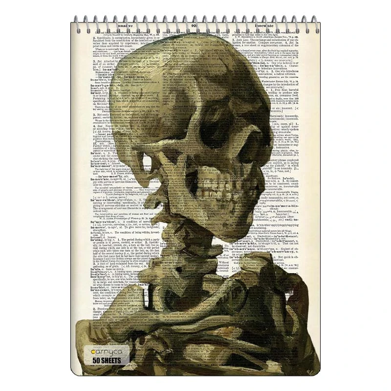 دفتر نقاشی 50 برگ سیمی کارنیکا طرح Vintage Newspaper Skeleton کد 79677