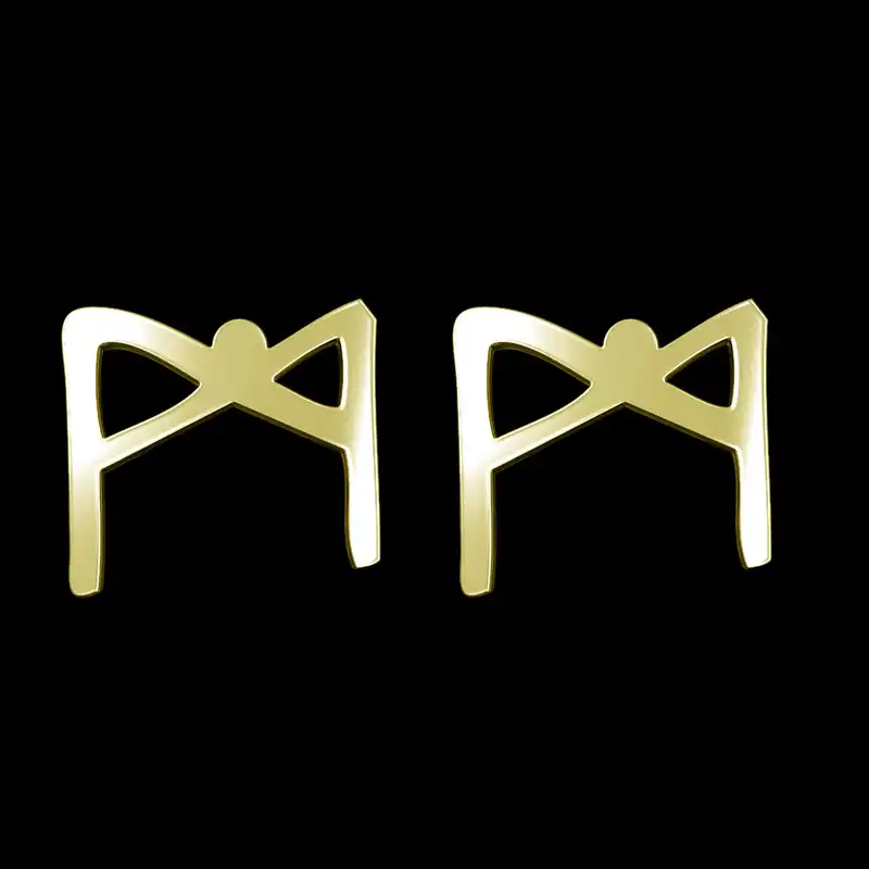 گوشواره طلا 18 عیار زنانه مدوپد مدل هندسی کد GA1-16148