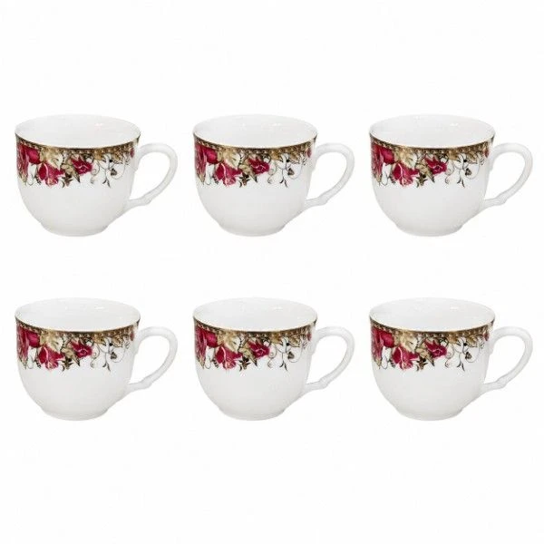 فنجان شرکت صنایع چینی تقدیس مدل گل سرخ بسته 6 عددی