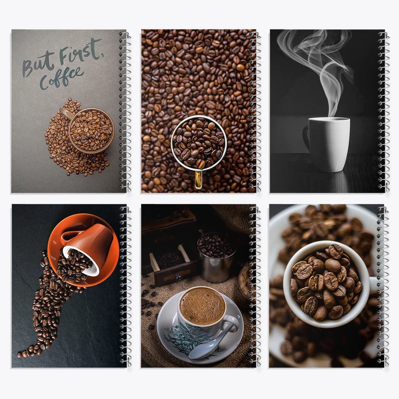 دفتر مشق 50 برگ خندالو طرح قهوه (Coffee) کد 821 مجموعه 6 عددی