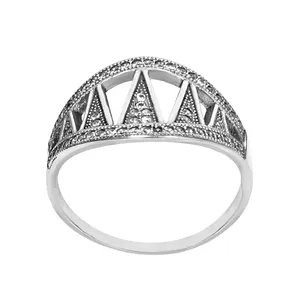 انگشتر نقره زنانه  بازرگانی میلادی مدل نگین دار کد AWR_074