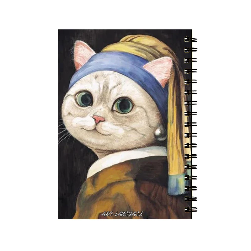 دفتر زبان 50 برگ طرح گربه فانتزی کد 265