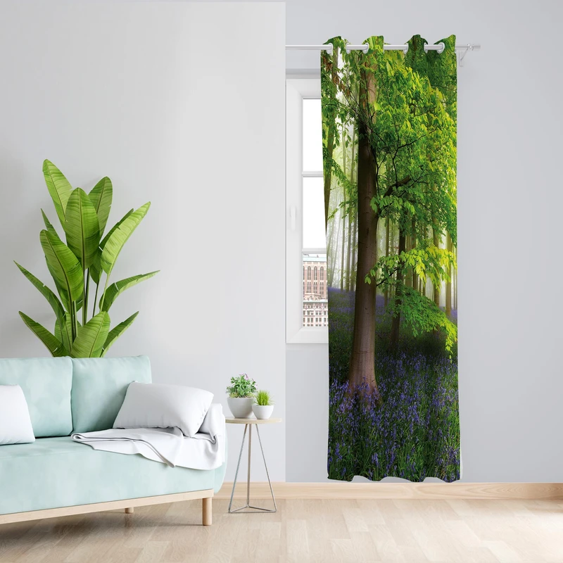 پرده مدل طبیعت مخمل پانچی کد 1088 سایز 140x200 سانتی متر