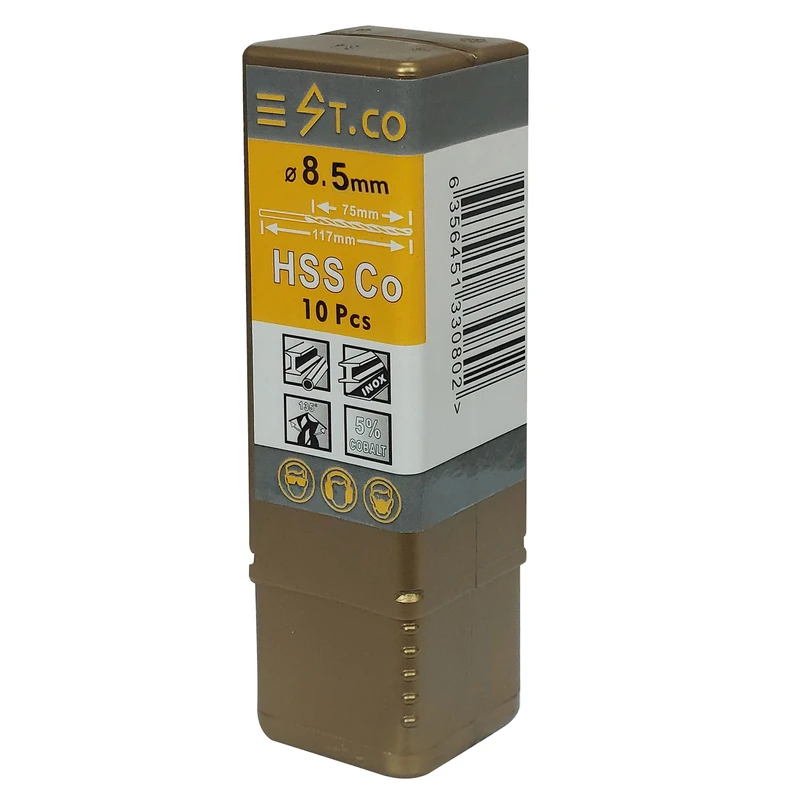 مته کبالت اس تی کو مدل HSSCO سایز 8.5 میلی متر مجموعه 10 عددی