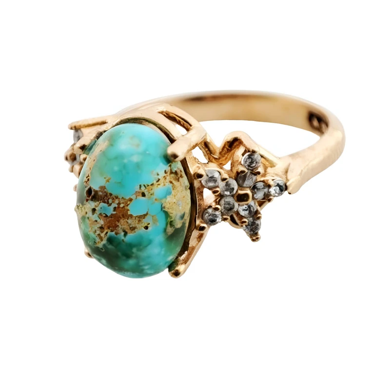 انگشتر زنانه مدل طلا روس فیروزه اصل q032