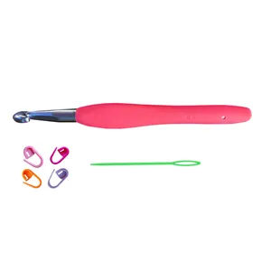 قلاب تریکو بافی مدل ZHL-8 کد 8 به همراه سوزن کاموا و سنجاق نشانه گذار مجموعه 6 عددی