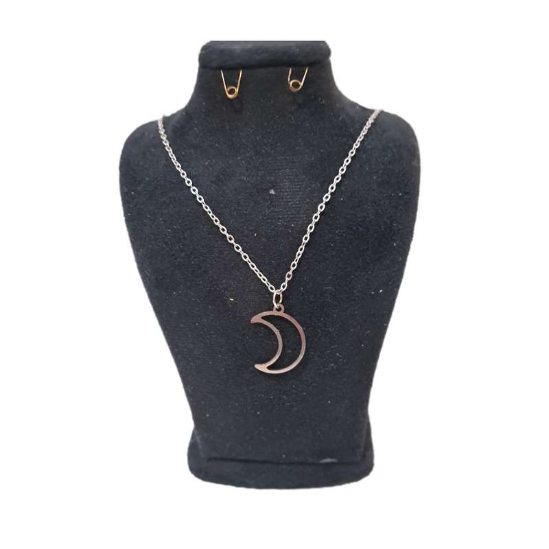 گردنبند دخترانه مدل ماه تو خالی