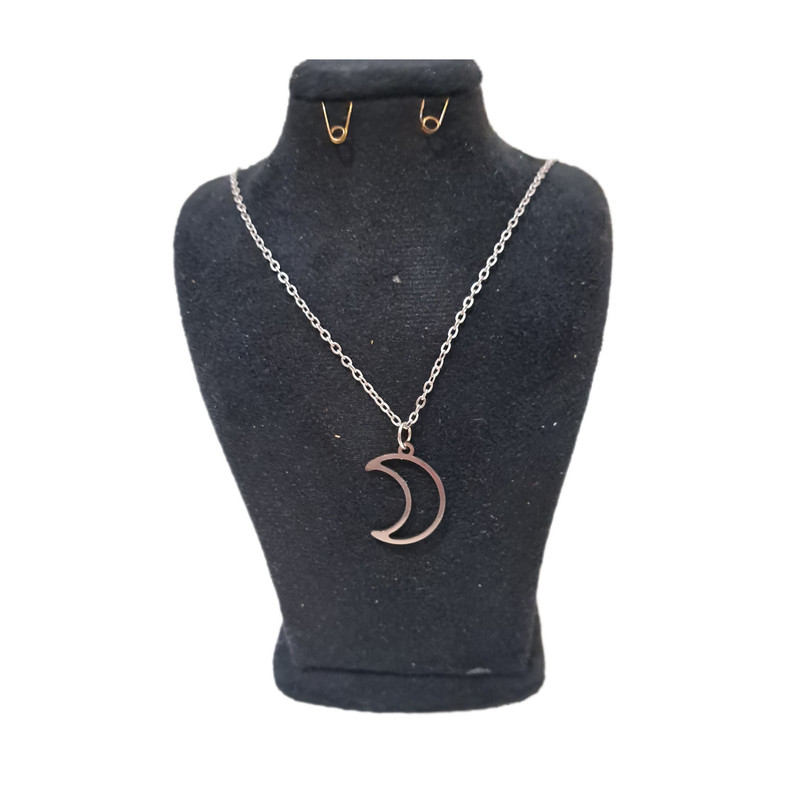 گردنبند دخترانه مدل ماه تو خالی