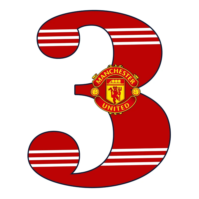  استند رومیزی تولد مدل عدد 3 طرح منچستر یونایتد کد 1906