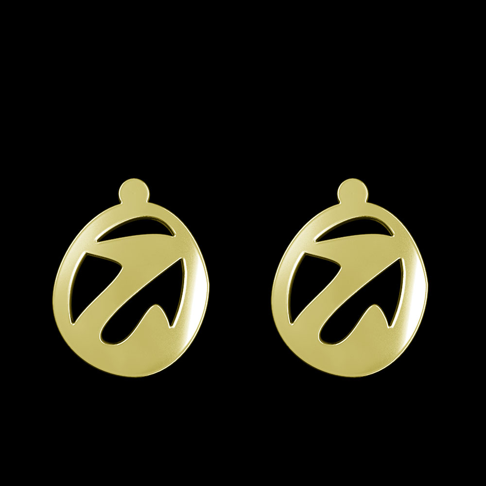 گوشواره طلا 18 عیار زنانه مدوپد مدل هندسی کد GA1-16150