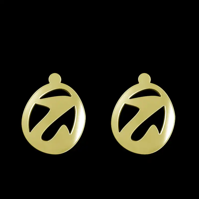 گوشواره طلا 18 عیار زنانه مدوپد مدل هندسی کد GA1-16150