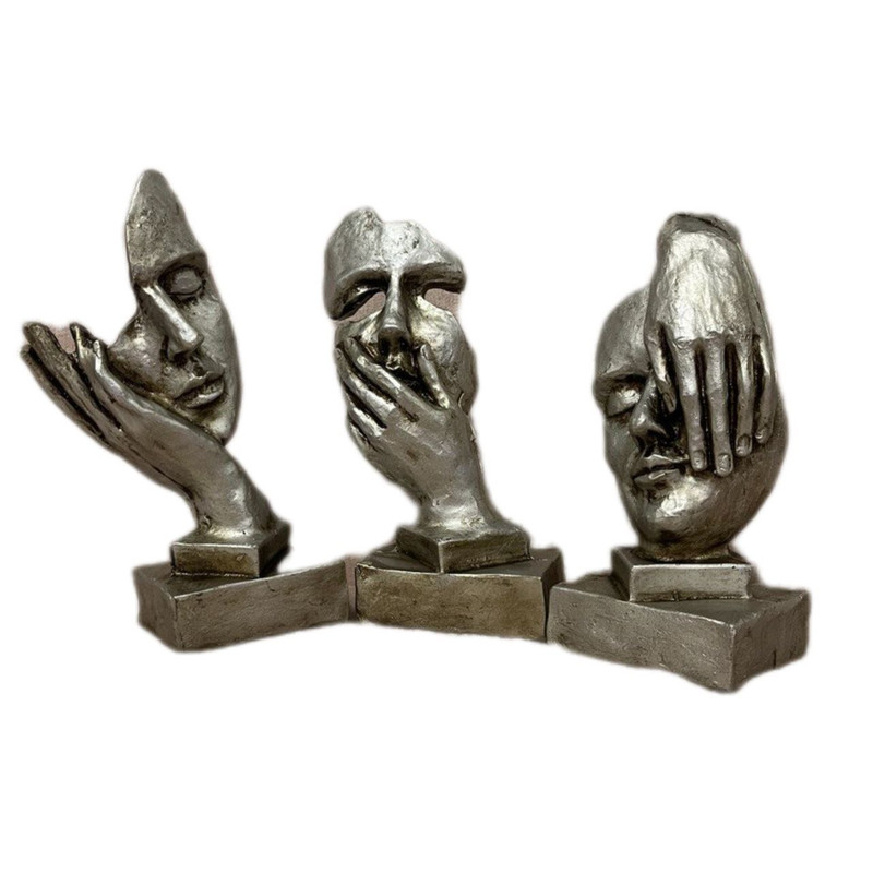مجسمه مدل رخ متفکر مجموعه 3 عددی