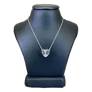 گردنبند نقره زنانه مدل تک نگین قلب کد 15932