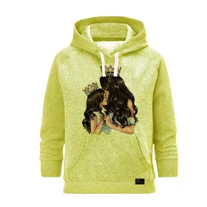 هودی زنانه مدل MOM کد J25 رنگ لیمویی