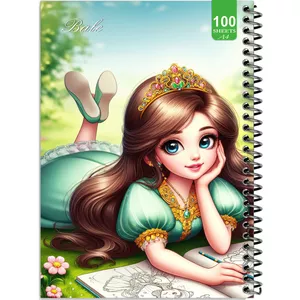 دفتر نقاشی 100 برگ بله طرح فانتزی دختر نقاش کد A4-N75
