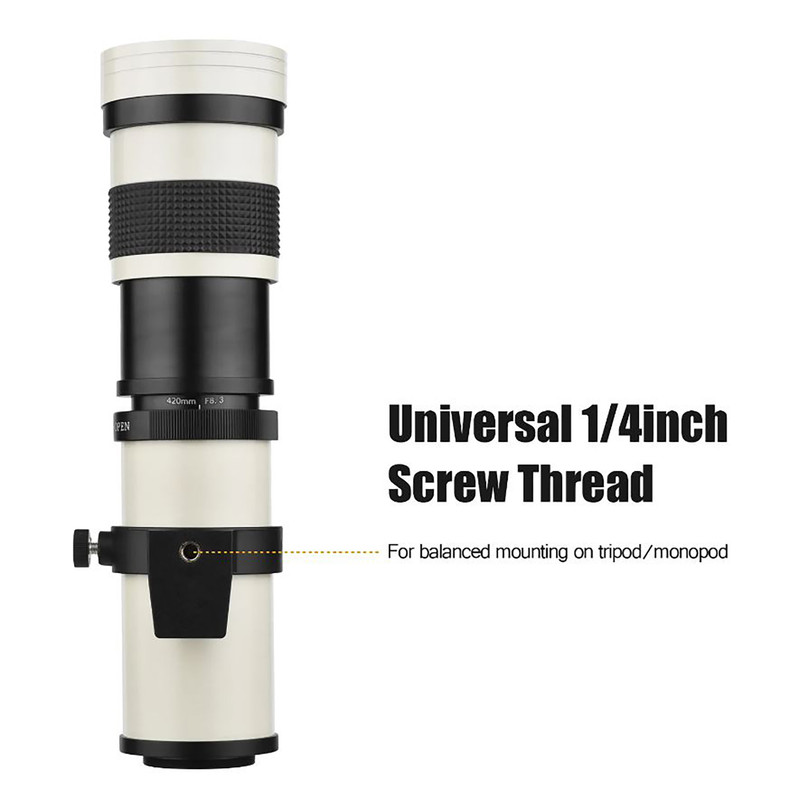لنز دوربین آندوئر مدل EF 420-800MM mf f/8.3-16 Super Telephoto Zoom مناسب برای دوربین های کانن