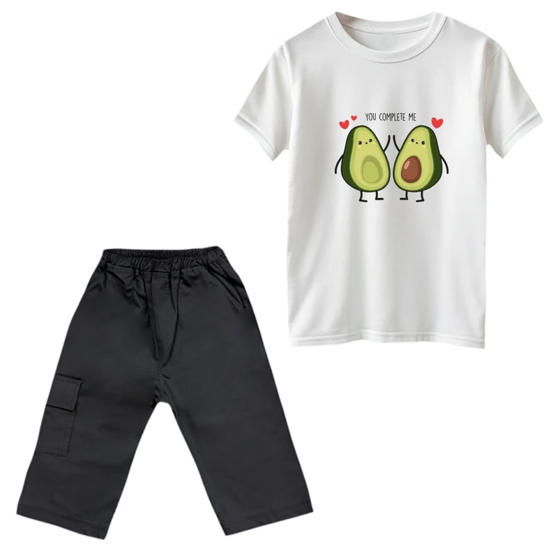 ست تی‌شرت و شلوارک پسرانه مدل دو آووکادو