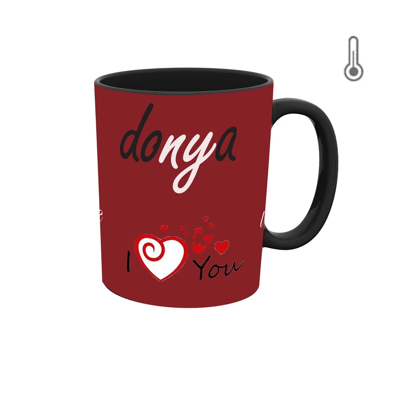 ماگ حرارتی طرح اسم دنیا مدل قلب