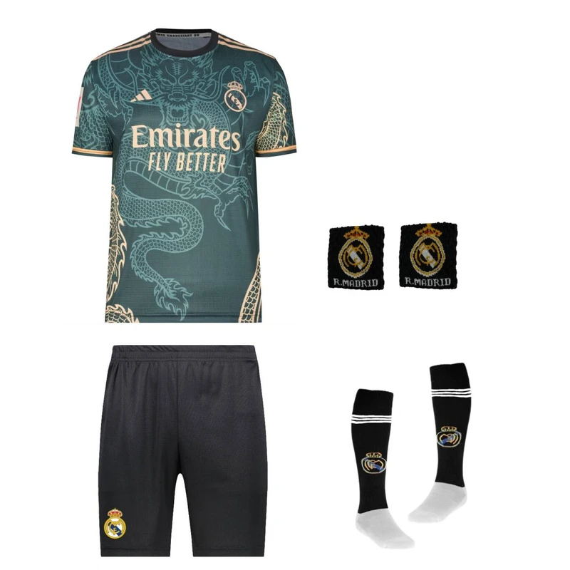 ست 5 تکه لباس ورزشی پسرانه مدل دراگون رئال مادرید طرح امباپه شماره 10 کد 2026g