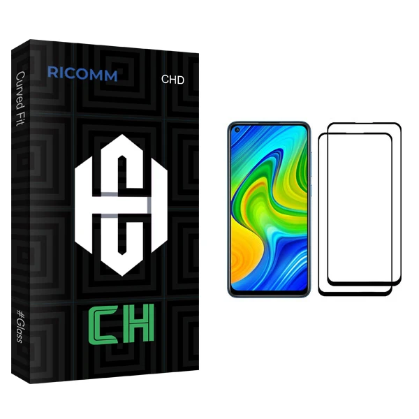 محافظ صفحه نمایش ریکام مدل CH glass مناسب برای گوشی موبایل شیائومی Redmi Note 9 بسته دو عددی