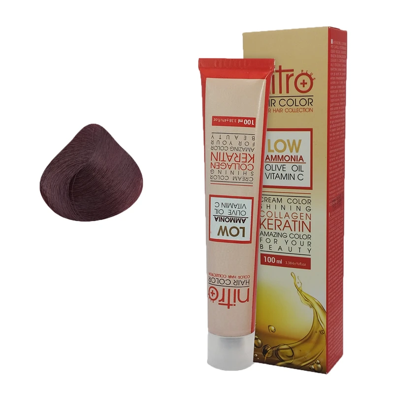 رنگ مو نیترو پلاس شماره 4.2 حجم 100 میلی‌لیتر رنگ شرابی تیره
