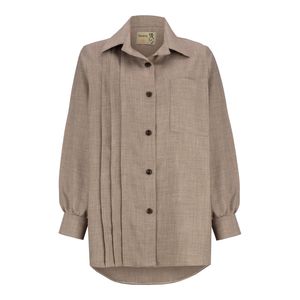 مانتو زنانه السانا مدل دالیا کد 218278 رنگ خاکی