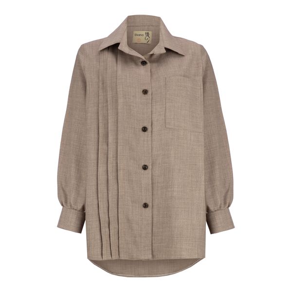 مانتو زنانه السانا مدل دالیا کد 218278 رنگ خاکی