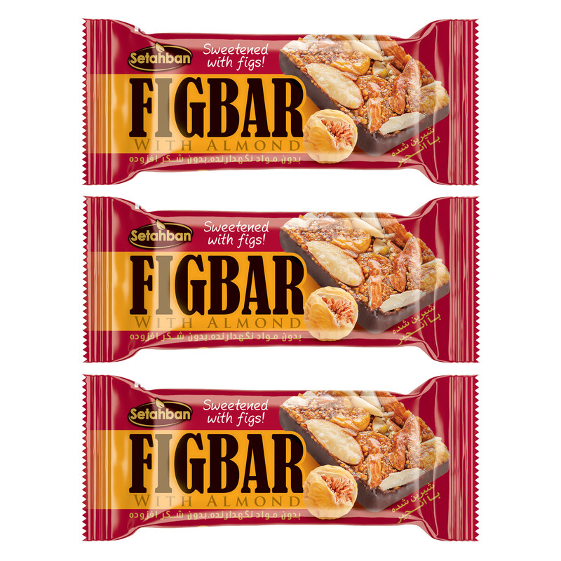 انرژی بار انجیری با مغز بادام سته بان - 35 گرم بسته 3 عددی